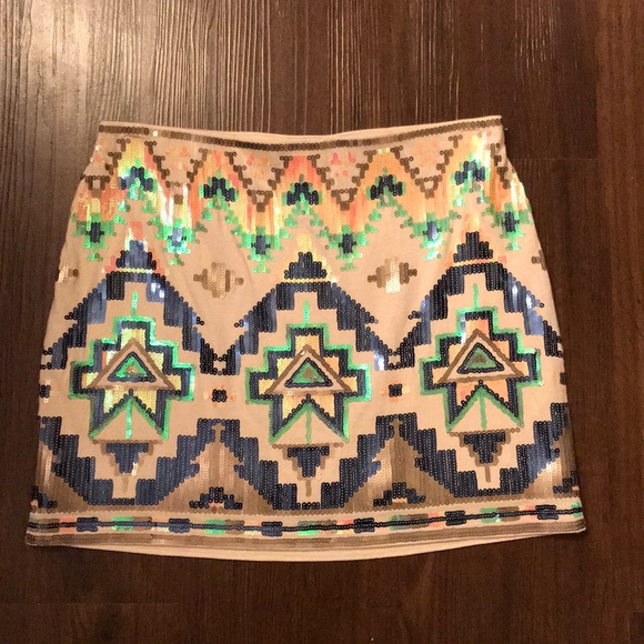 Express Dresses & Skirts - SALE☀️Express Aztec Print Sequin Mini Skirt
